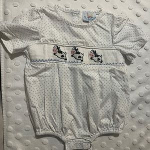 Smocked Cow Romper